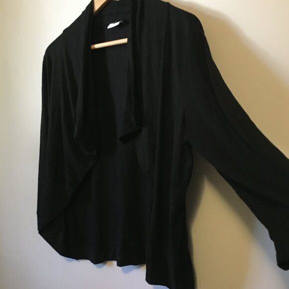 Vintage Black Semi Cropped Rayon Whimsigoth Open Cardigan - Picture 8 of 16